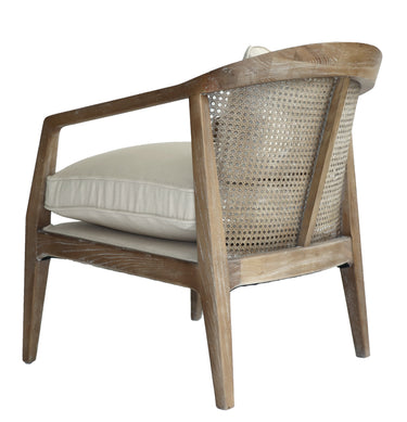 Newport Fabric Armchair - Oak & Linen at Online8 Furniture Auckland NZ