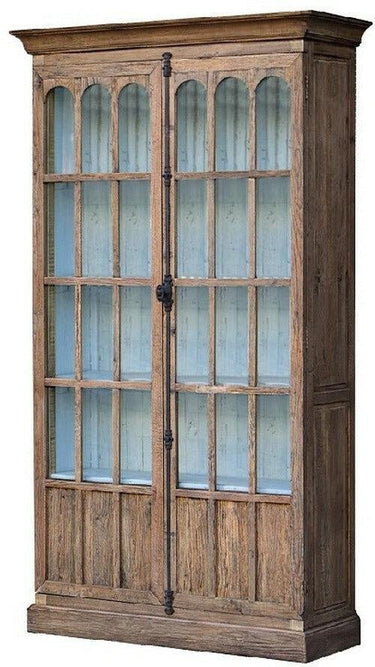 Heritage Reclaimed Oak Display Cabinet | Bookcase at Online8 Furniture Auckland NZ