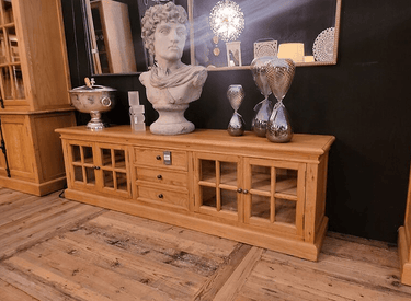 Oak Entertainment Unit - 4 Doors & 3 Drawers at Online8 Furniture Auckland NZ