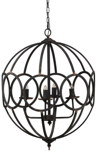 Ornate Malin Four-Light Orb Chandelier at Online8 Furniture Auckland NZ