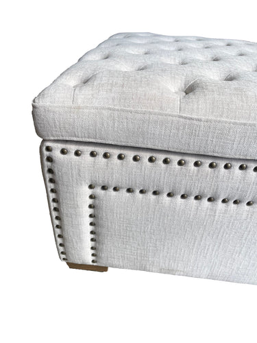 Oversized Ottoman with Storage | Blanket Box - Cream at Online8 Furniture Auckland NZ