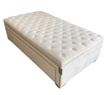 Oversized Ottoman with Storage | Blanket Box - Cream at Online8 Furniture Auckland NZ