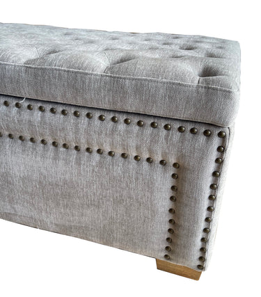 Oversized Ottoman with Storage | Blanket Box - Grey at Online8 Furniture Auckland NZ