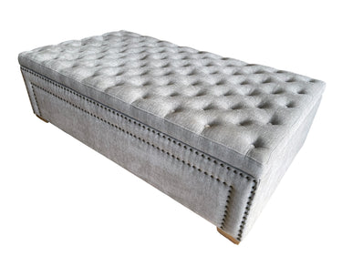 Oversized Ottoman with Storage | Blanket Box - Grey at Online8 Furniture Auckland NZ