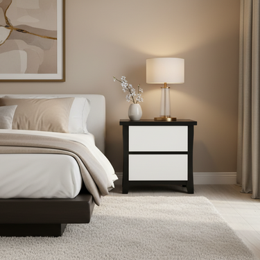 Patrick 2 Drawer Bedside Table at Online8 Furniture Auckland NZ