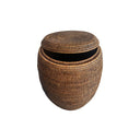 Rattan drum laundry Basket with Lid at Online8 Furniture Auckland NZ