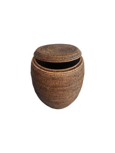 Rattan drum laundry Basket with Lid at Online8 Furniture Auckland NZ
