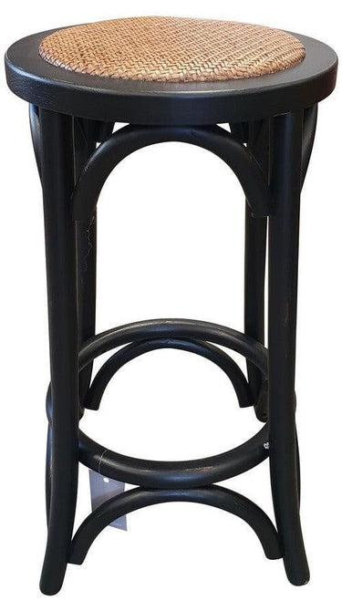 Rattan Seated Barstool - Antique Black at Online8 Furniture Auckland NZ
