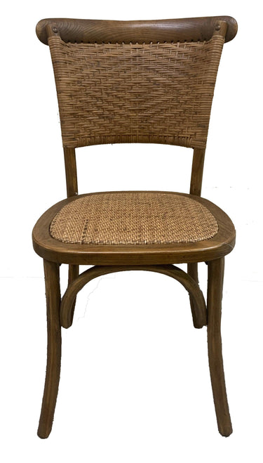 Rattan Weave Dining Chair - Antique Oak at Online8 Furniture Auckland NZ