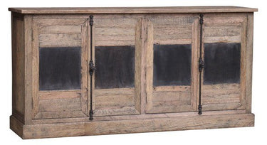Reclaimed Oak Buffet Table with Zinc Panels at Online8 Furniture Auckland NZ