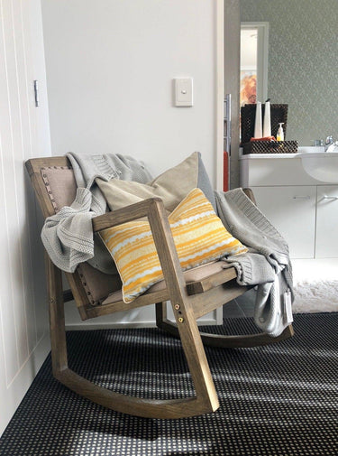 Rocking Armchair - Oak/Linen at Online8 Furniture Auckland NZ
