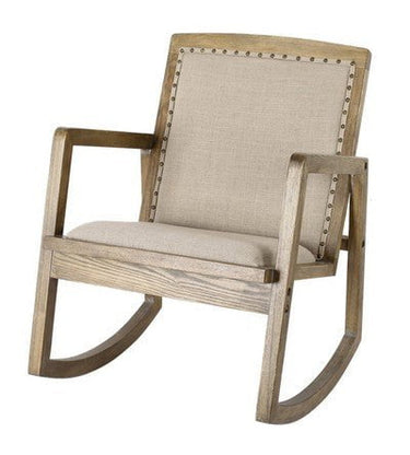 Rocking Armchair - Oak/Linen at Online8 Furniture Auckland NZ