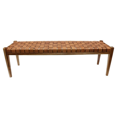Rupert Bench Tan Leather at Online8 Furniture Auckland NZ