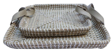Set Of 2 Seagrass Tray With Plastic Weaving at Online8 Furniture Auckland NZ