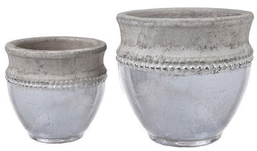 Silver & Stone Planters Set/2 at Online8 Furniture Auckland NZ
