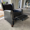 Stratford Leather Recliner Chair - Belon Black at Online8 Furniture Auckland NZ