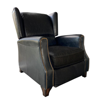 Stratford Leather Recliner Chair - Belon Black at Online8 Furniture Auckland NZ