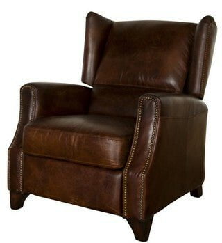 Stratford Leather Recliner Chair - Vintage Cigar at Online8 Furniture Auckland NZ