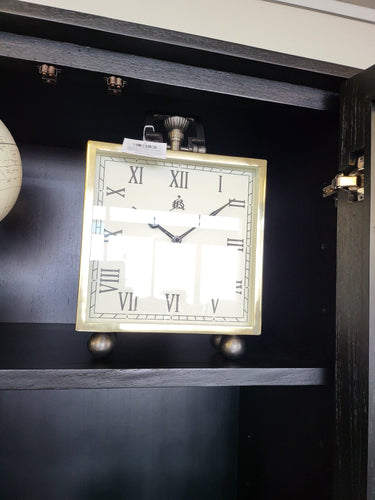 Table Clock - Alum/Steel at Online8 Furniture Auckland NZ