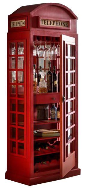 Telephone Booth Bar - Red at Online8 Furniture Auckland NZ
