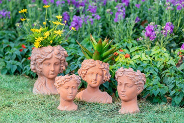 Terracotta Visage Head Planter at Online8 Furniture Auckland NZ