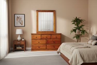 Troy 7 Drawer Dresser with Mirror at Online8 Furniture Auckland NZ
