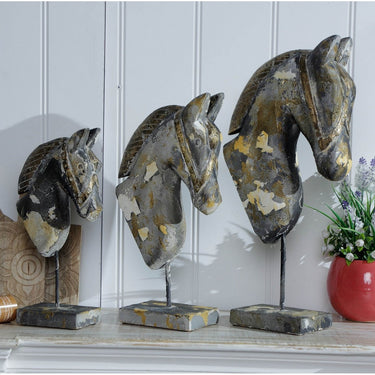 Vintage Horse Head Set/3 at Online8 Furniture Auckland NZ