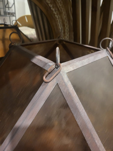 Vintage Pendant Light Antique Brass/Smoke Glass at Online8 Furniture Auckland NZ