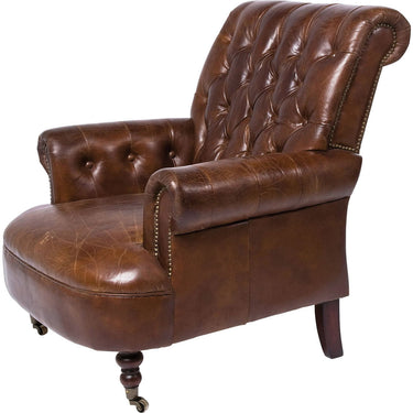 Waldorf Leather Armchair - Vintage Cigar at Online8 Furniture Auckland NZ