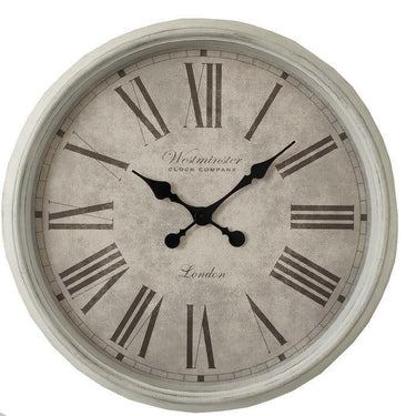 Westminster Wall Clock - Antique White at Online8 Furniture Auckland NZ