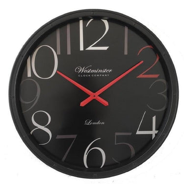 Westminster Wall Clock - Black at Online8 Furniture Auckland NZ