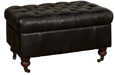 Winchester Button Top with Storage Ottoman-Belon Black at Online8 Furniture Auckland NZ