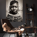 Large Wood Panel Afro Art - Daughter's Gaze at Online8 Furniture Auckland NZ