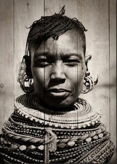 Large Wood Panel Afro Art - Daughter's Gaze at Online8 Furniture Auckland NZ