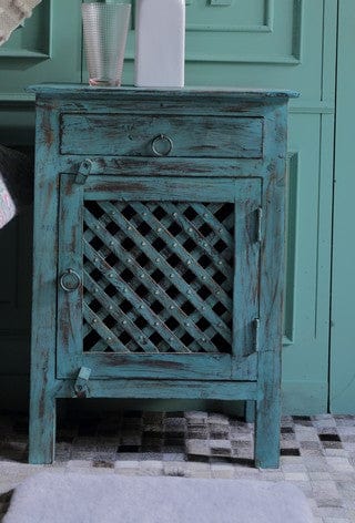 Wooden Carved Bedside Table at Online8 Furniture Auckland NZ