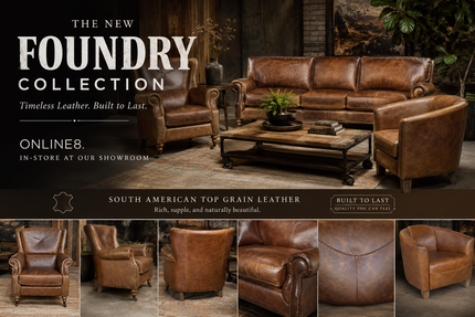 Oxford Aged Leather 3-Seater Chesterfield sofa in Cognac — Foundry Collection by Online8