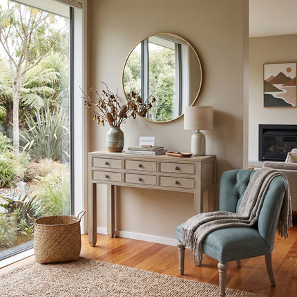 Luxury lounge featuring a statement sofa and designer furniture from Online8 New Zealand
