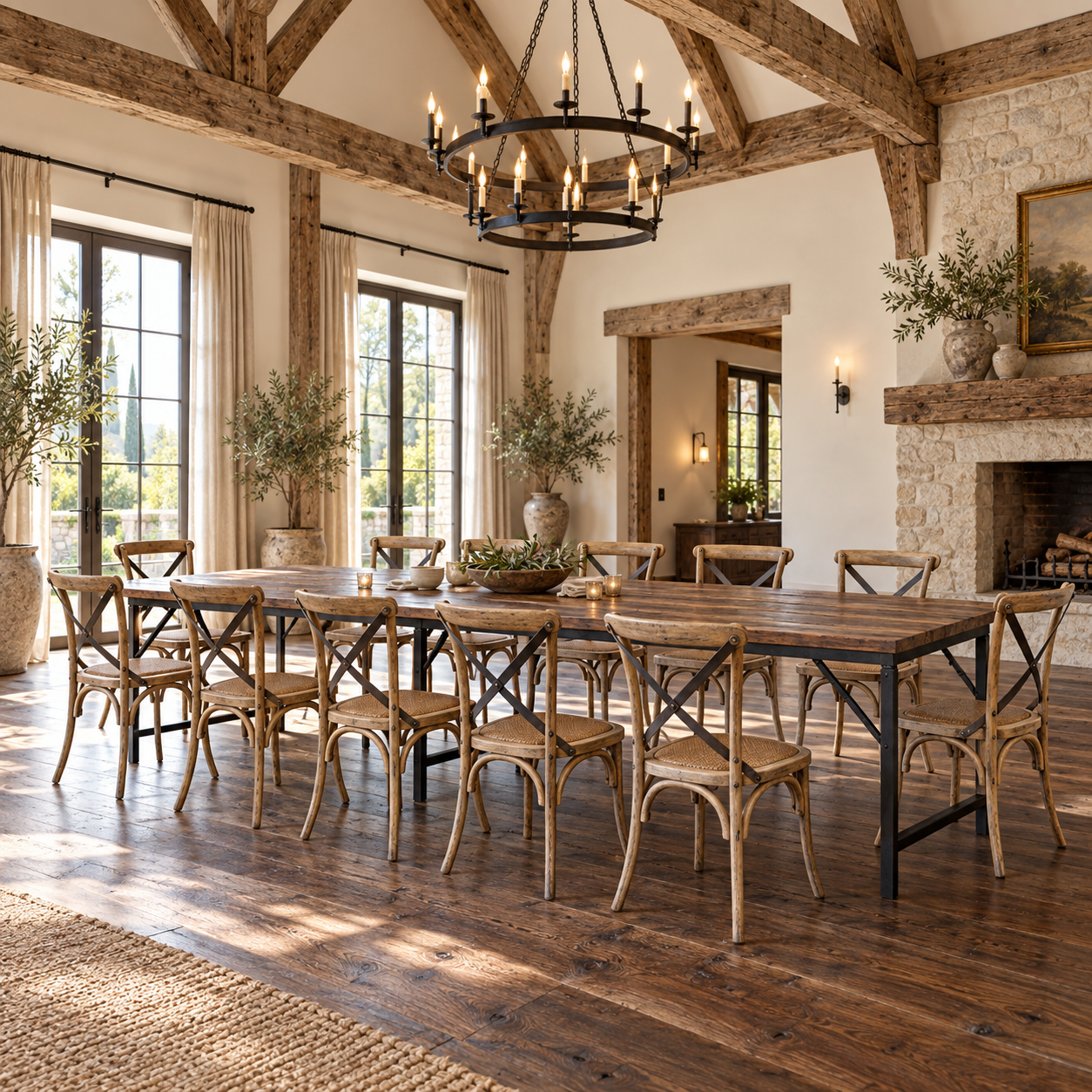 Emile Dining Table 3mtr with dining chairs