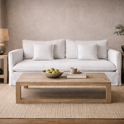 White Stripes Slipcover Sofa