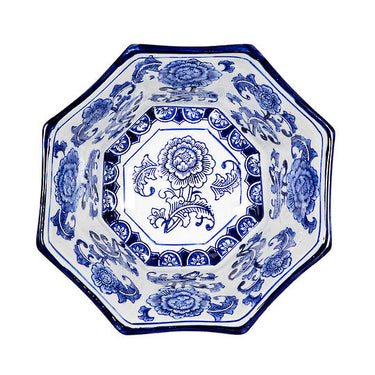 Ren Bowl - Glazed Blue & White (26.7cm)