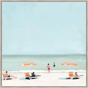 Nothing Urgent Print textured canvas in a light natural frame