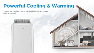 Midea Portable Air Conditioner With WiFi 3.25kw Cooling & 2.81kw Warming