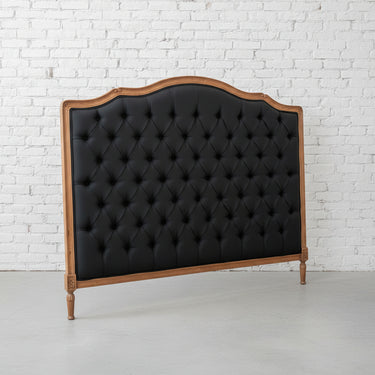 French Provincial Queen Headboard Black Linen Oak