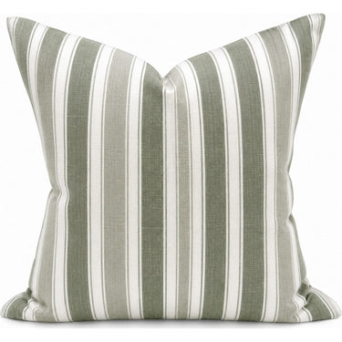 Snugg & Co striped green cushion, 550 x 550mm square