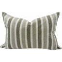 Snugg & Co striped green lumbar cushion, 400 x 600mm