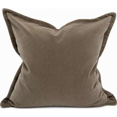 Snugg & Co beige cotton velvet cushion, 550 x 550mm square