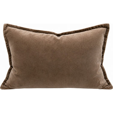 Snugg & Co beige cotton velvet lumbar cushion, 400 x 600mm