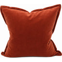Snugg & Co burnt terracotta cotton velvet cushion, 550 x 550mm square