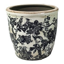 Black Floral Pot - 14cm at Online8 Furniture Auckland NZ