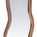 Walnut squiggle full-length mirror style 3 with deep S-curve, 520 x 1500mm